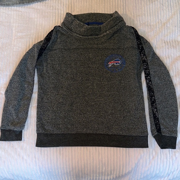 Buffalo Bills NFL Gray Hoodie with Black Stripes - Picture 1 of 3